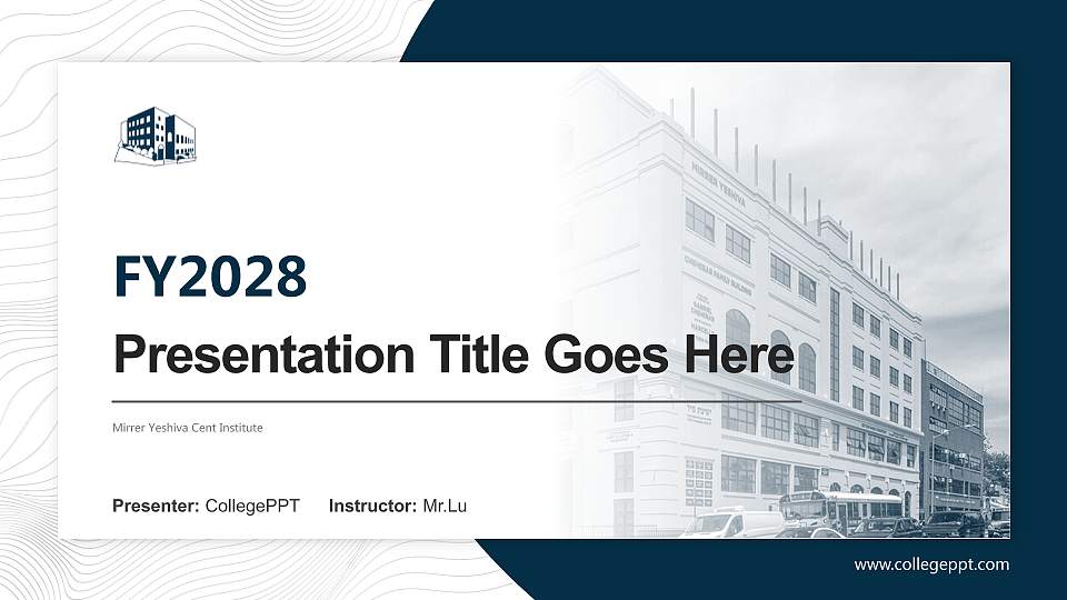 Mirrer Yeshiva Cent Institute Academic Presentation/Research Findings Report PPT Template16:9 ratio PPT effect preview image