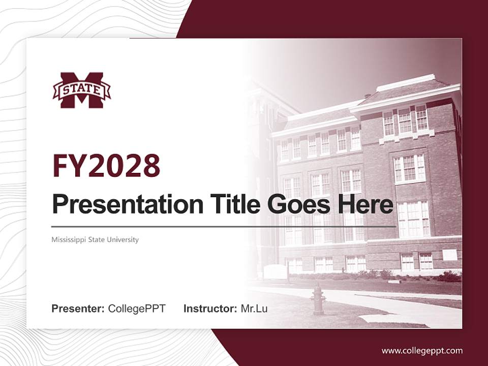 Mississippi State University Academic Presentation/Research Findings Report PPT Template4:3 ratio PPT effect preview image5