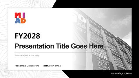 Milwaukee Institute of Art & Design Academic Presentation/Research Findings Report PPT Template