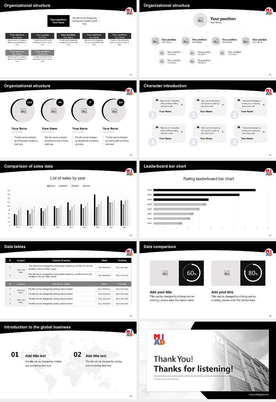 Milwaukee Institute of Art & Design Academic Presentation/Research Findings Report PPT Template16:9 ratio PPT effect preview image4