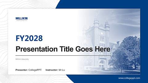 Millikin University Academic Presentation/Research Findings Report PPT Template
