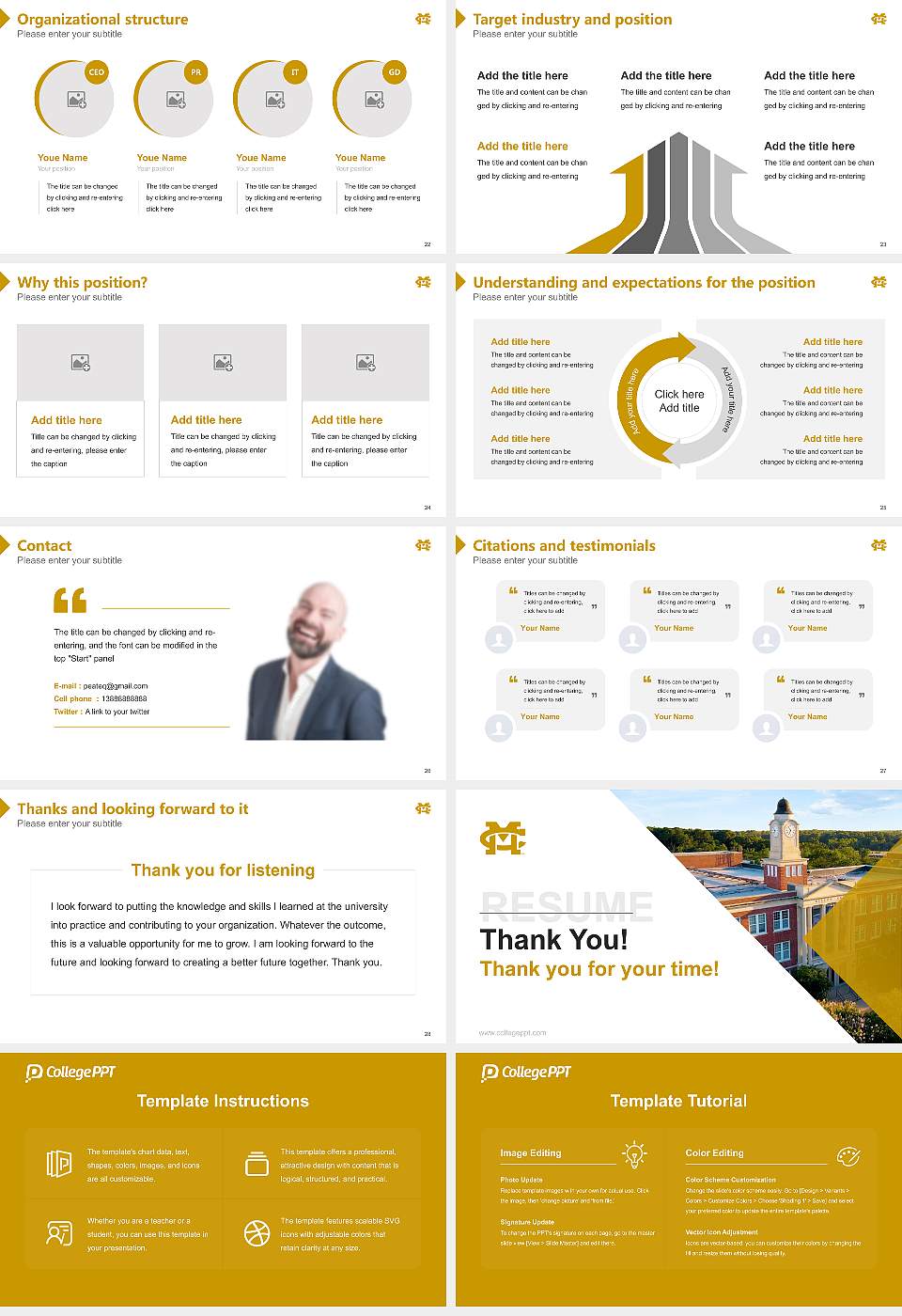Mississippi College Resume PPT Template16:9 ratio PPT effect preview image4