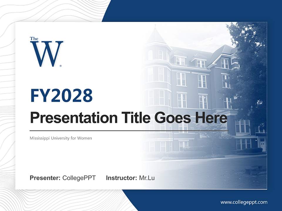 Mississippi University for Women Academic Presentation/Research Findings Report PPT Template4:3 ratio PPT effect preview image5