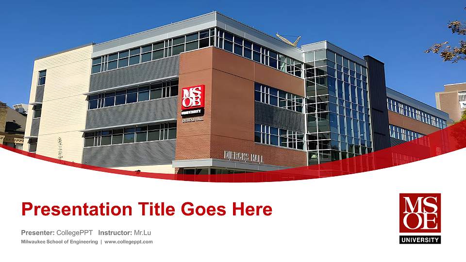 Milwaukee School of Engineering Course/Courseware Creation PPT Template16:9 ratio PPT effect preview image