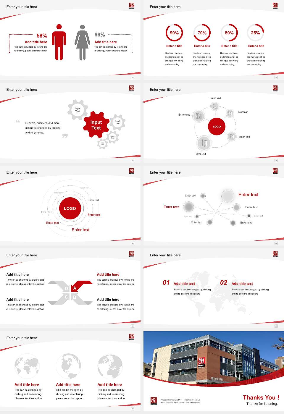 Milwaukee School of Engineering Course/Courseware Creation PPT Template16:9 ratio PPT effect preview image4