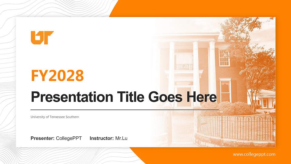 University of Tennessee Southern Academic Presentation/Research Findings Report PPT Template16:9 ratio PPT effect preview image