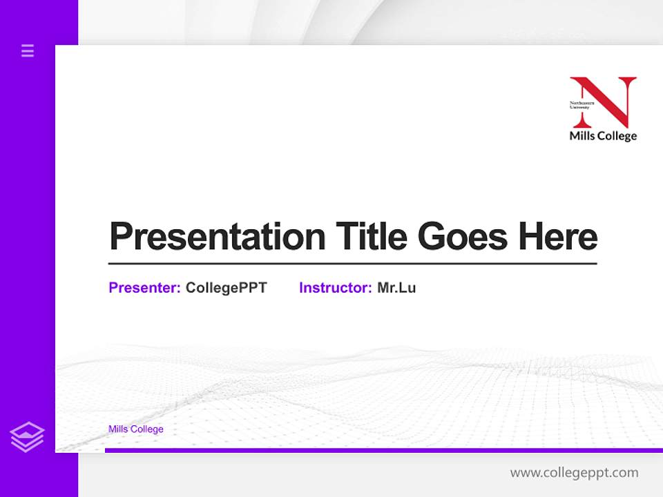 Mills College Thesis Proposal/Graduation Defense PPT Template4:3 ratio PPT effect preview image5