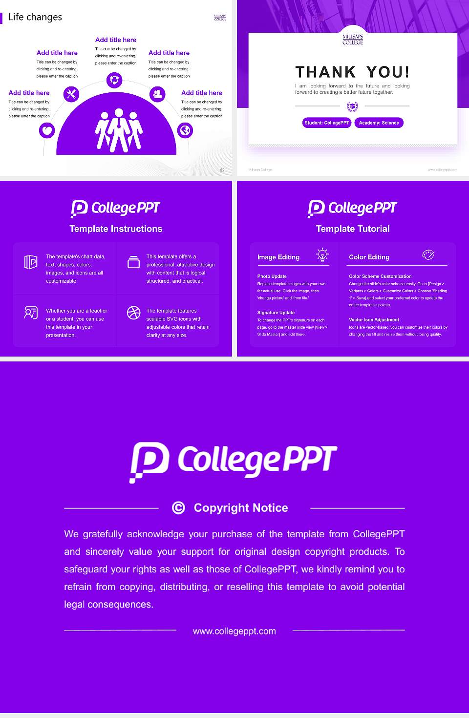 Millsaps College National Scholarship Defense PPT Template4:3 ratio PPT effect preview image4