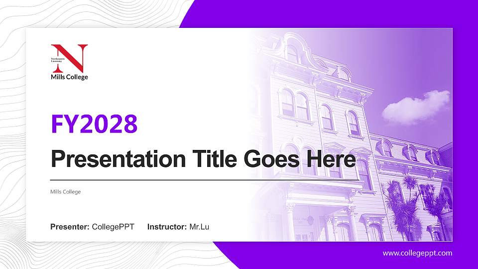 Mills College Academic Presentation/Research Findings Report PPT Template16:9 ratio PPT effect preview image