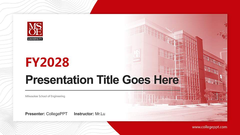 Milwaukee School of Engineering Academic Presentation/Research Findings Report PPT Template16:9 ratio PPT effect preview image