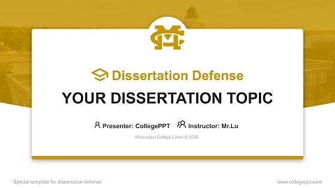 Mississippi College Graduation Thesis Defense PPT Template