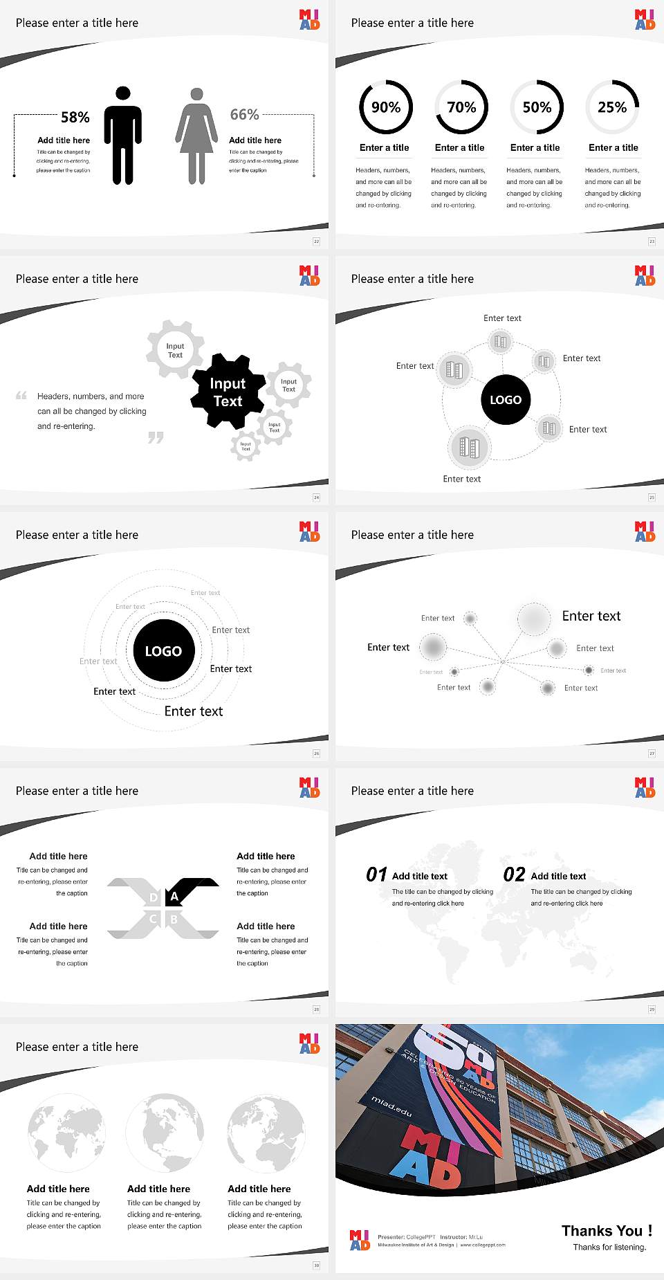 Milwaukee Institute of Art & Design Course/Courseware Creation PPT Template4:3 ratio PPT effect preview image4