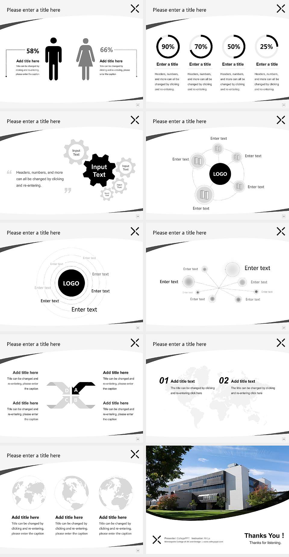 Minneapolis College of Art and Design Course/Courseware Creation PPT Template4:3 ratio PPT effect preview image4