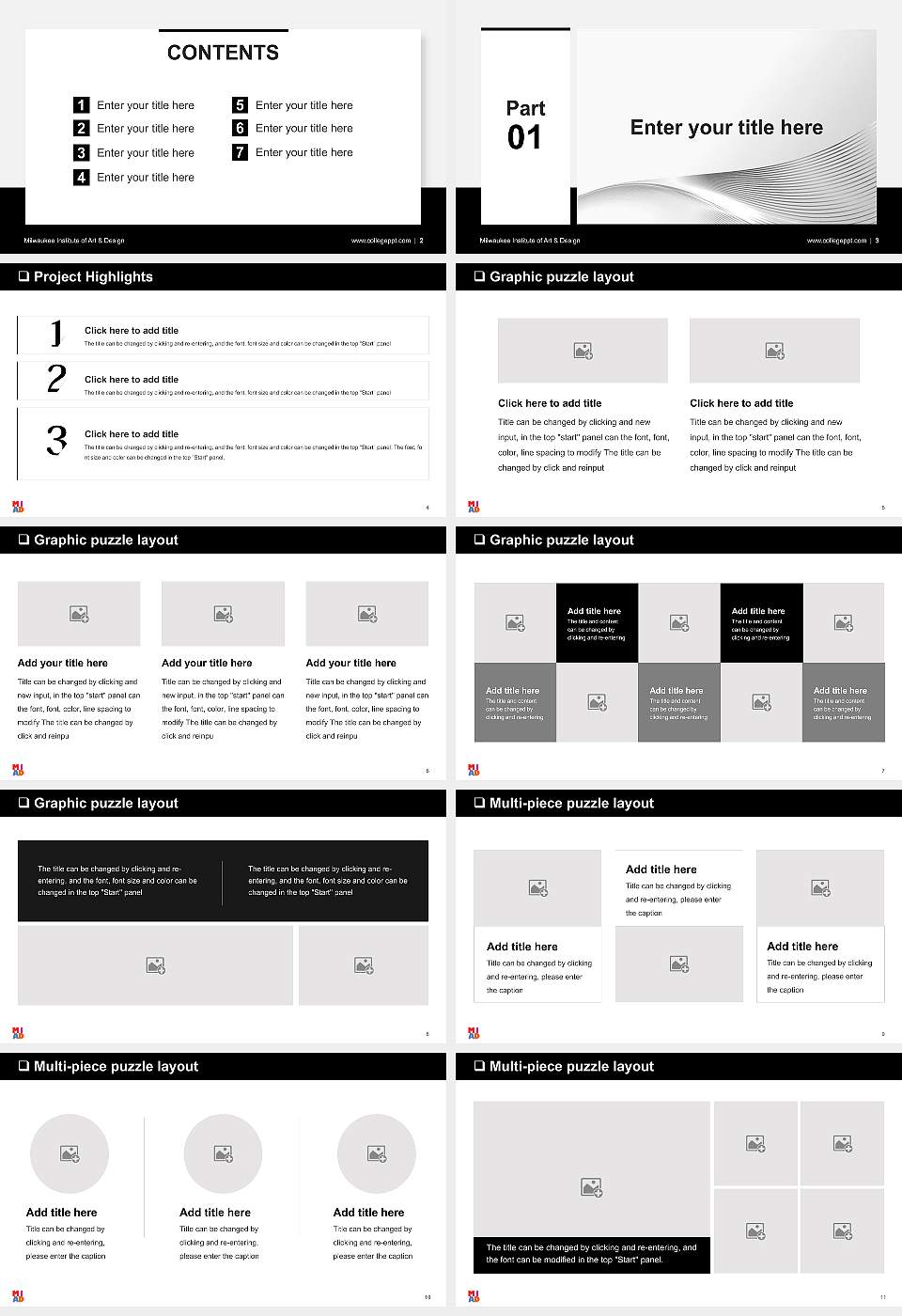 Milwaukee Institute of Art & Design General Purpose PPT Template16:9 ratio PPT effect preview image2
