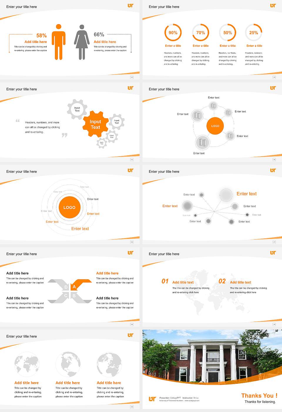 University of Tennessee Southern Course/Courseware Creation PPT Template16:9 ratio PPT effect preview image4