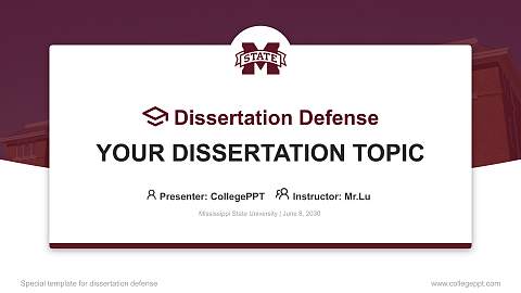 Mississippi State University Graduation Thesis Defense PPT Template
