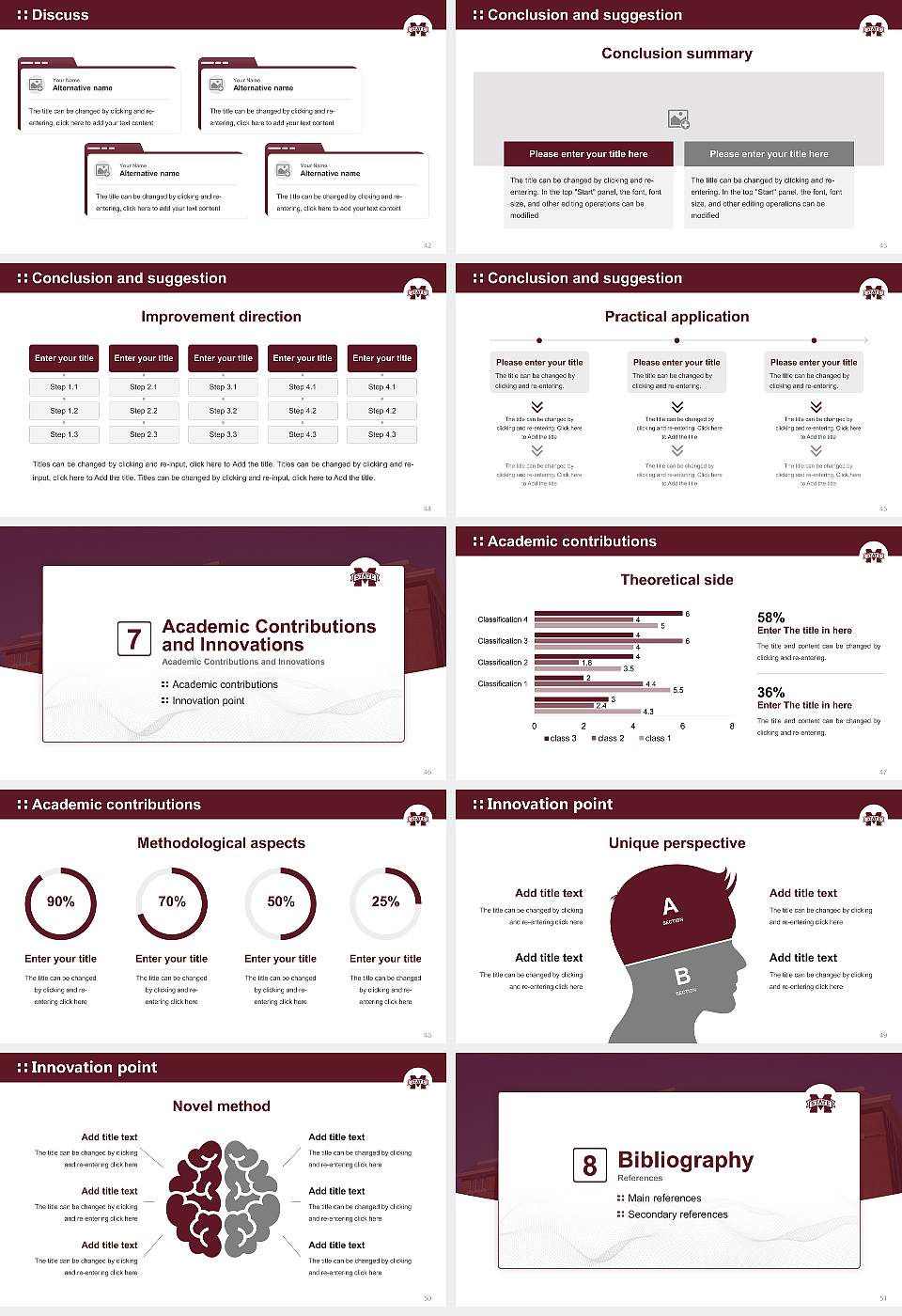 Mississippi State University Graduation Thesis Defense PPT Template16:9 ratio PPT effect preview image6