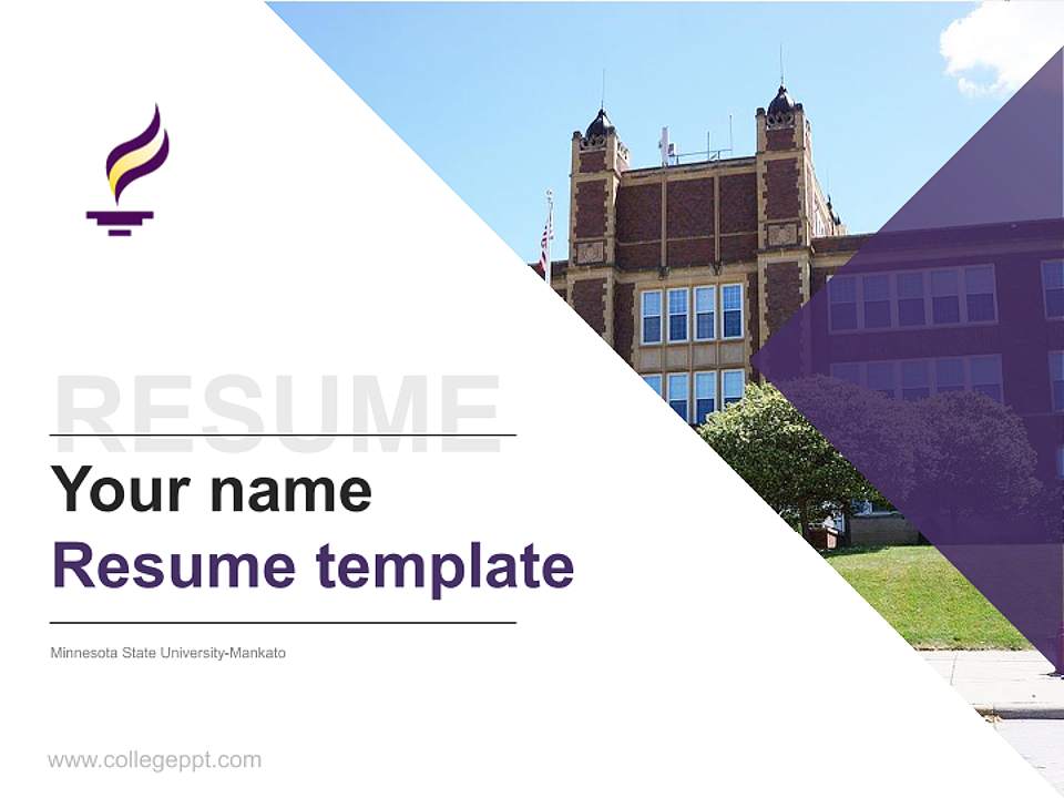Minnesota State University-Mankato Resume PPT Template4:3 ratio PPT effect preview image5
