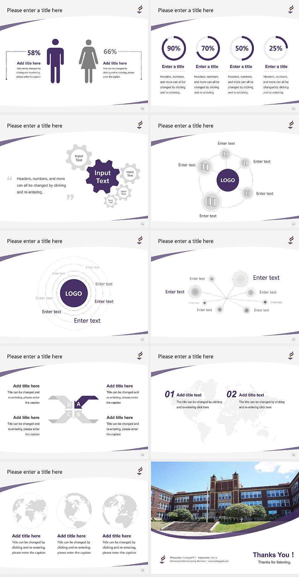 Minnesota State University-Mankato Course/Courseware Creation PPT Template4:3 ratio PPT effect preview image4