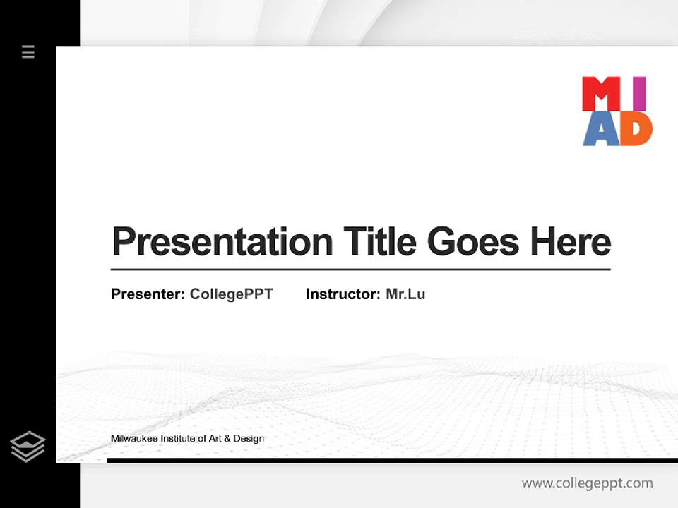 Milwaukee Institute of Art & Design Thesis Proposal/Graduation Defense PPT Template4:3 ratio PPT effect preview image5