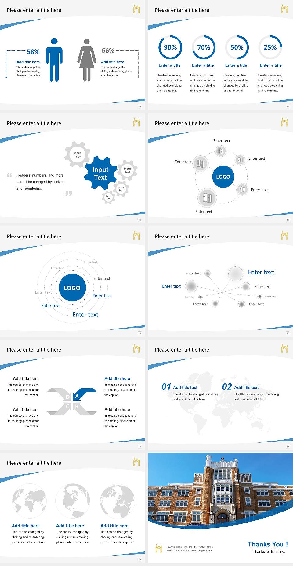 Misericordia University Course/Courseware Creation PPT Template4:3 ratio PPT effect preview image4