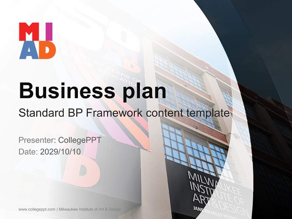 Milwaukee Institute of Art & Design Competition/Entrepreneurship Contest PPT Template4:3 ratio PPT effect preview image9