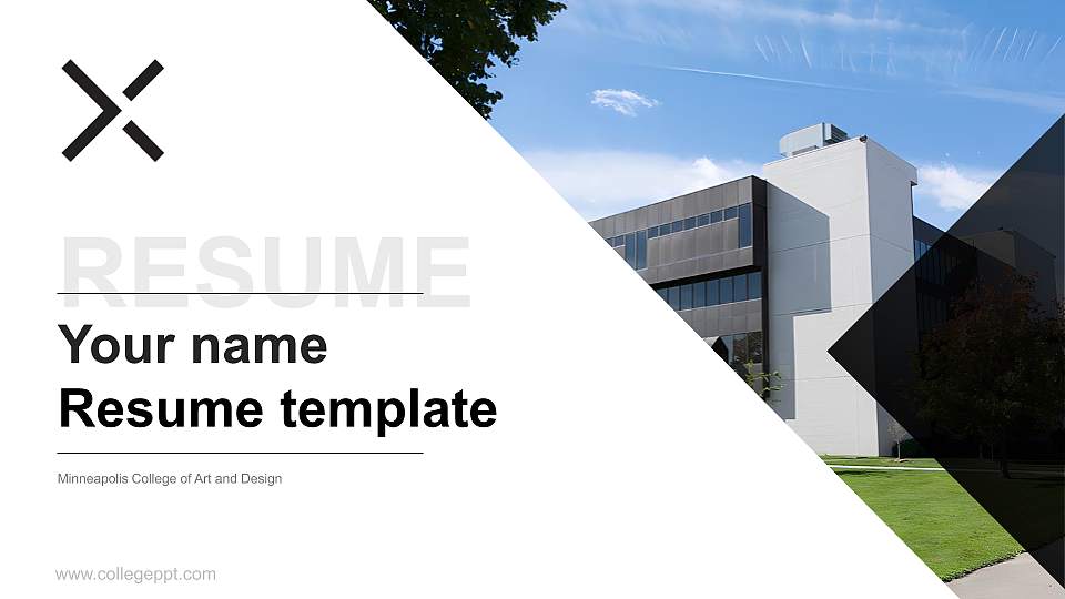 Minneapolis College of Art and Design Resume PPT Template16:9 ratio PPT effect preview image