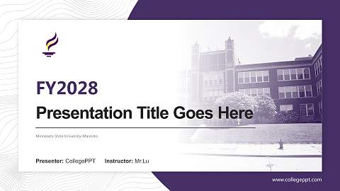 Minnesota State University-Mankato Academic Presentation/Research Findings Report PPT Template