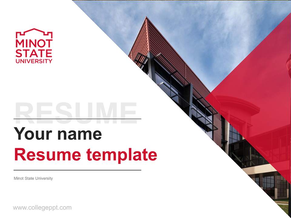 Minot State University Resume PPT Template4:3 ratio PPT effect preview image5