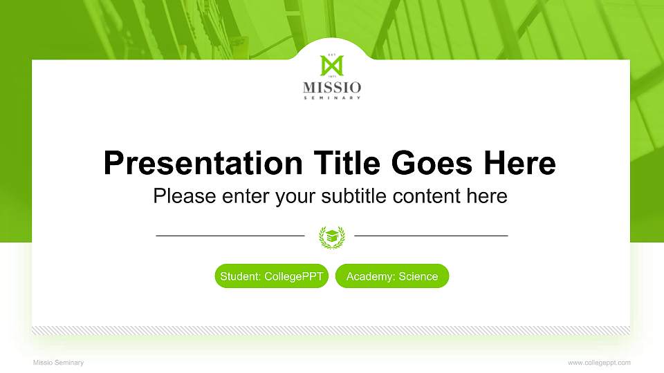 Missio Seminary National Scholarship Defense PPT Template16:9 ratio PPT effect preview image