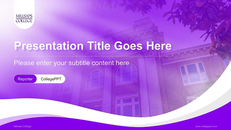 Millsaps College Lecture Sharing and Networking Event PPT Template16:9 ratio PPT effect preview image