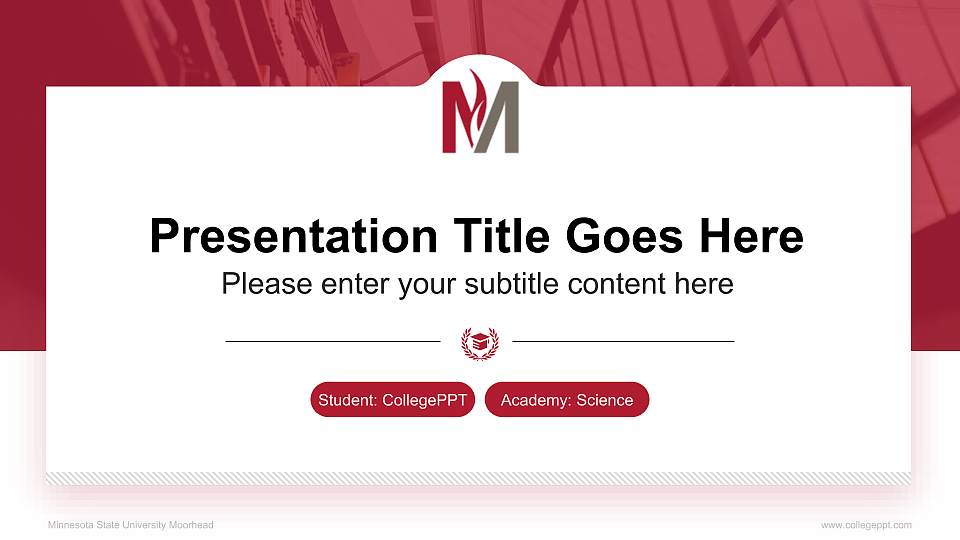 Minnesota State University Moorhead National Scholarship Defense PPT Template16:9 ratio PPT effect preview image