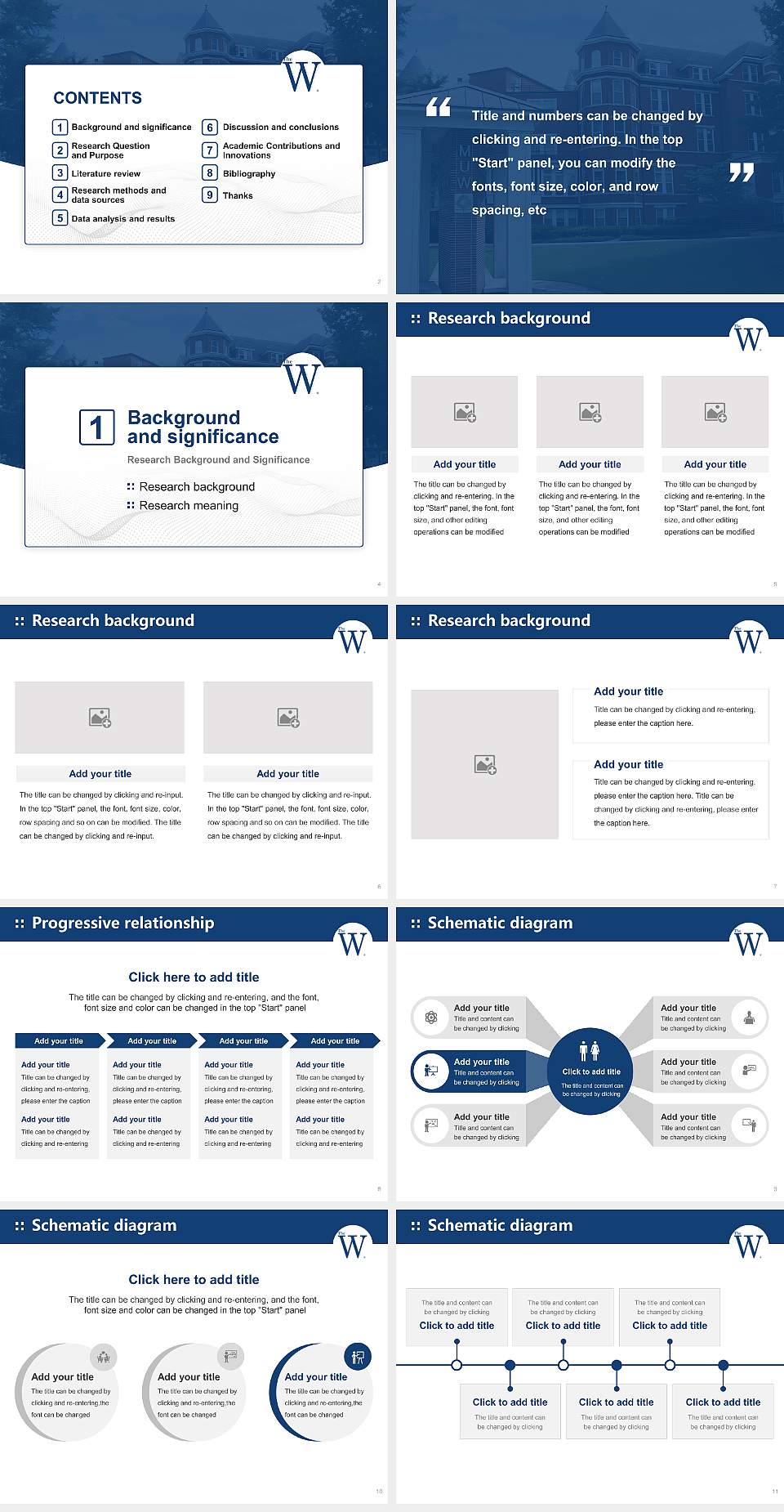 Mississippi University for Women Graduation Thesis Defense PPT Template4:3 ratio PPT effect preview image2