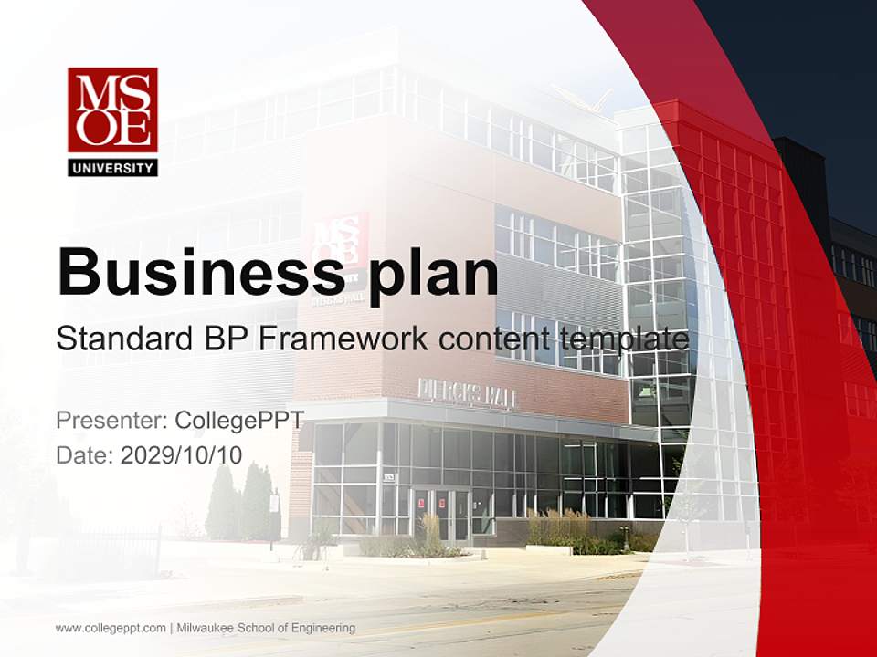 Milwaukee School of Engineering Competition/Entrepreneurship Contest PPT Template4:3 ratio PPT effect preview image9