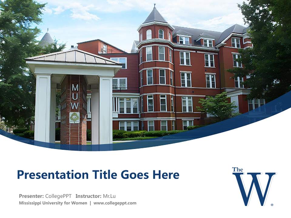 Mississippi University for Women Course/Courseware Creation PPT Template4:3 ratio PPT effect preview image5