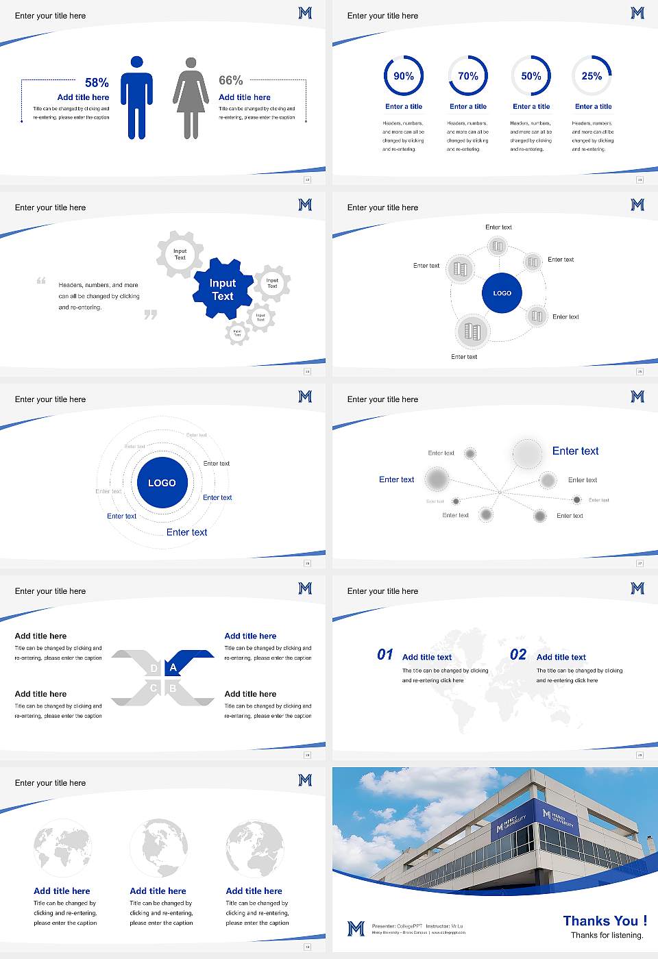 Mercy University – Bronx Campus Course/Courseware Creation PPT Template16:9 ratio PPT effect preview image4
