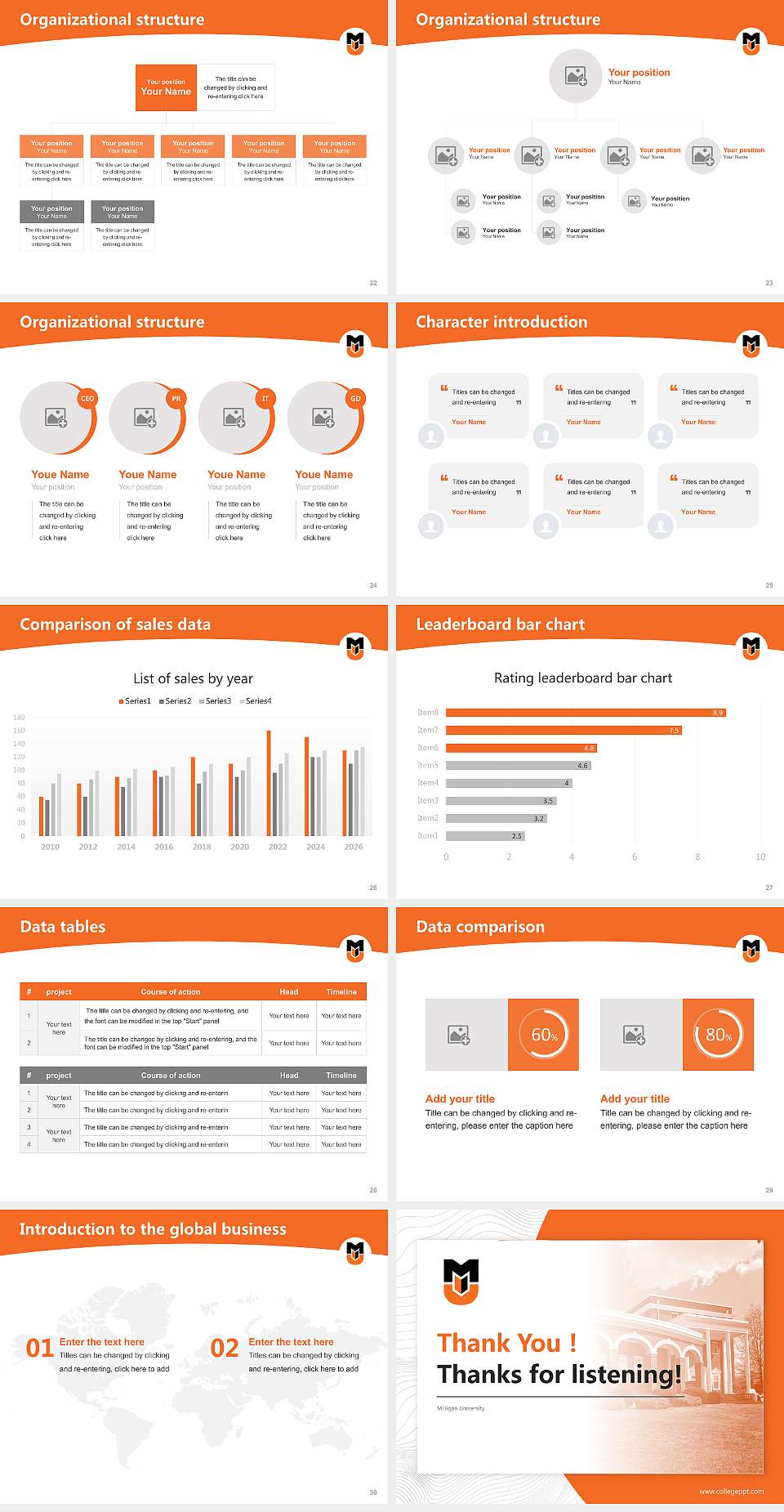 Milligan University Academic Presentation/Research Findings Report PPT Template4:3 ratio PPT effect preview image4