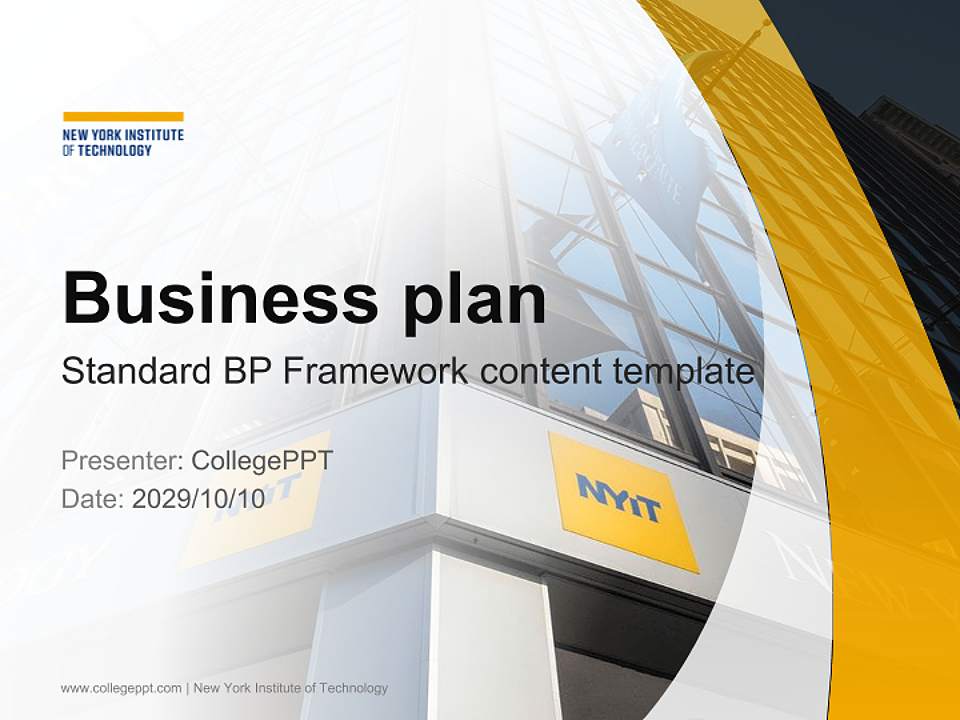 New York Institute of Technology Competition/Entrepreneurship Contest PPT Template4:3 ratio PPT effect preview image9