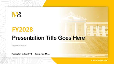 Mary Baldwin University Academic Presentation/Research Findings Report PPT Template