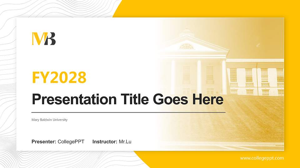 Mary Baldwin University Academic Presentation/Research Findings Report PPT Template16:9 ratio PPT effect preview image