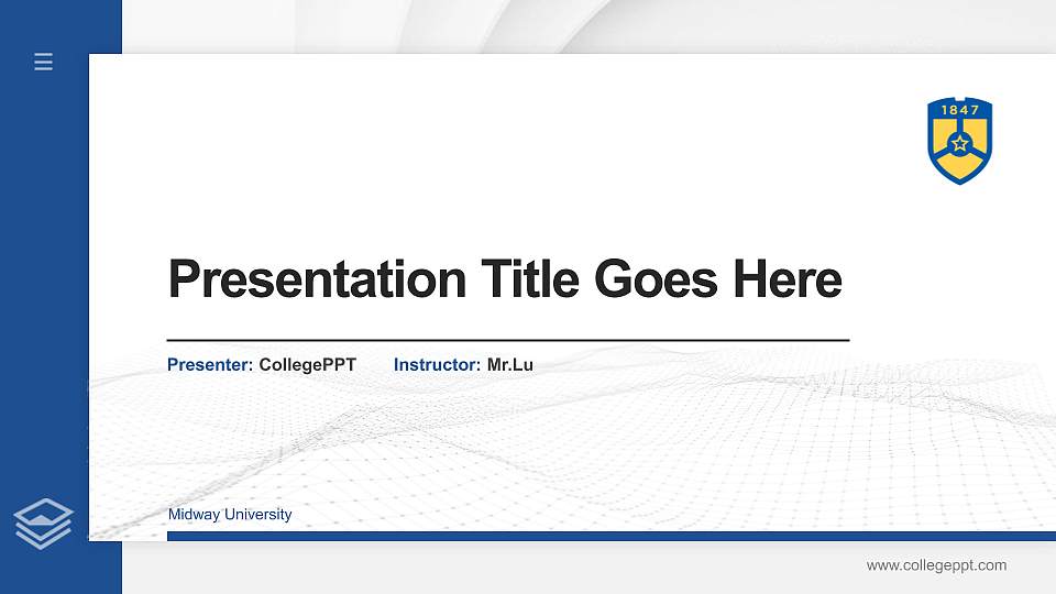Midway University Thesis Proposal/Graduation Defense PPT Template16:9 ratio PPT effect preview image