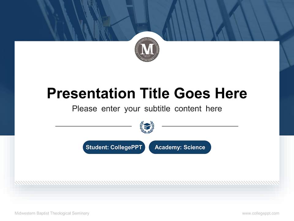 Midwestern Baptist Theological Seminary National Scholarship Defense PPT Template4:3 ratio PPT effect preview image4