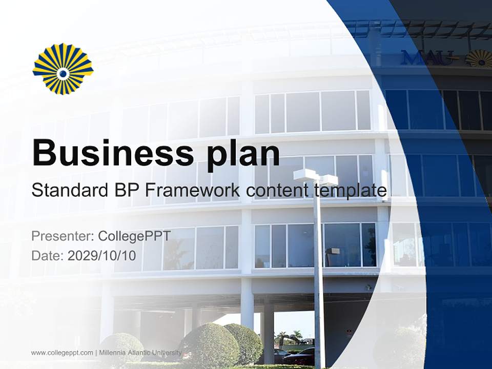 Millennia Atlantic University Competition/Entrepreneurship Contest PPT Template4:3 ratio PPT effect preview image9