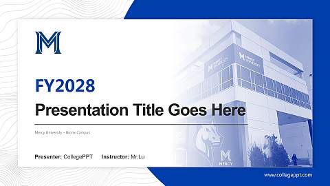 Mercy University – Bronx Campus Academic Presentation/Research Findings Report PPT Template