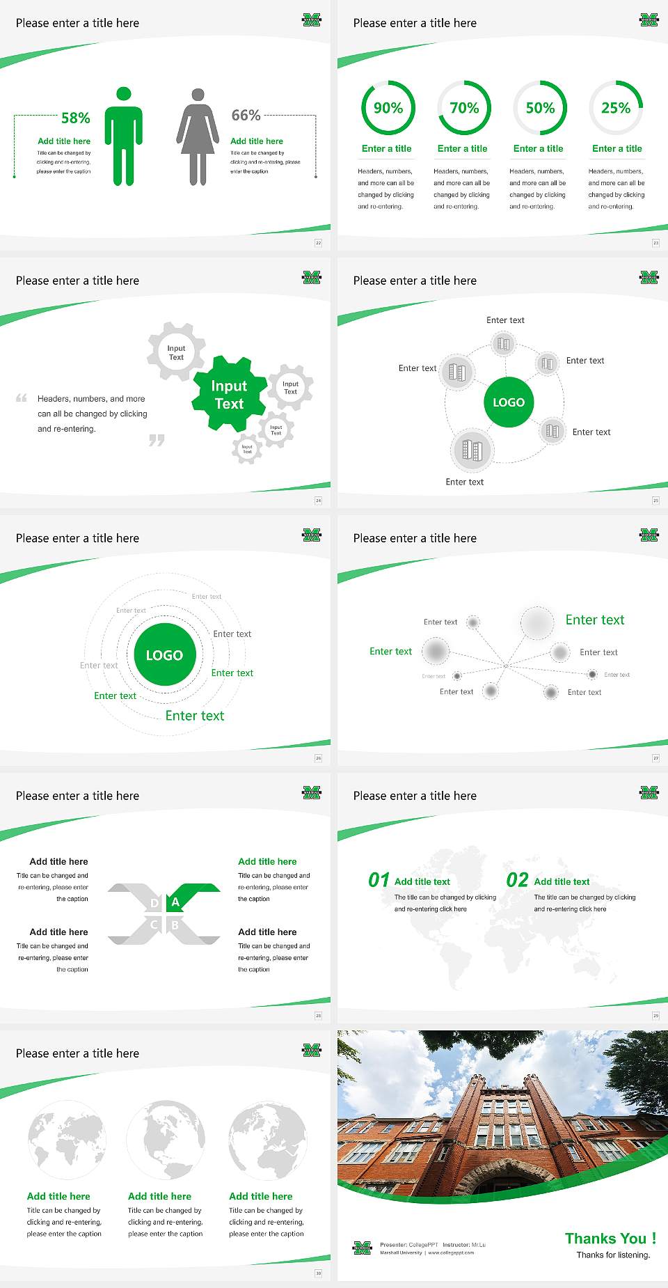 Marshall University Course/Courseware Creation PPT Template4:3 ratio PPT effect preview image4