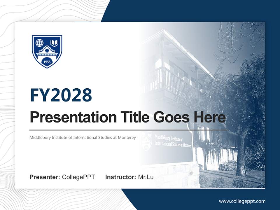 Middlebury Institute of International Studies at Monterey Academic Presentation/Research Findings Report PPT Template4:3 ratio PPT effect preview image5