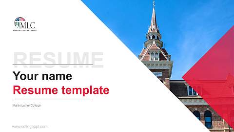 Martin Luther College Resume PPT Template