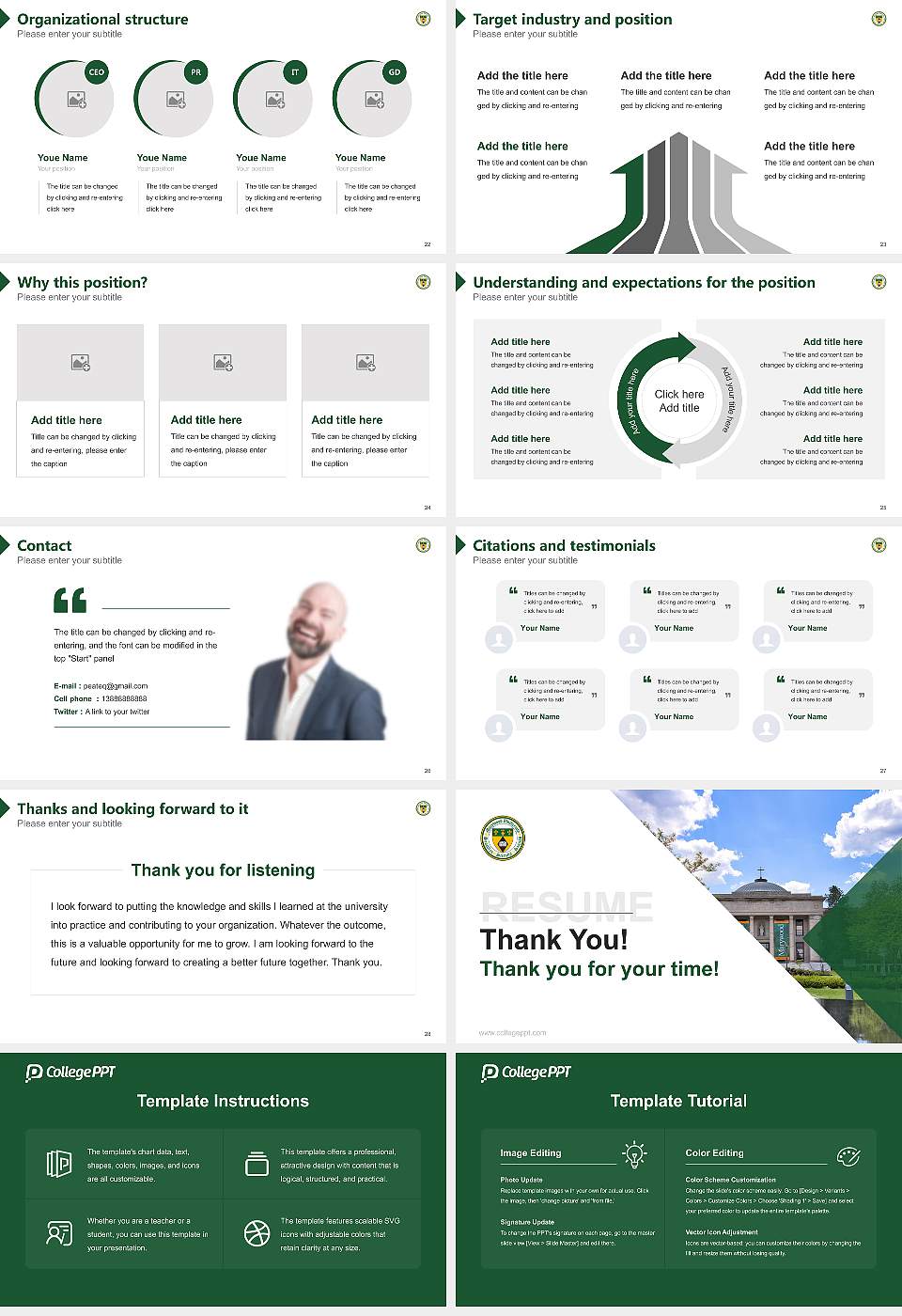 Marywood University Resume PPT Template16:9 ratio PPT effect preview image4