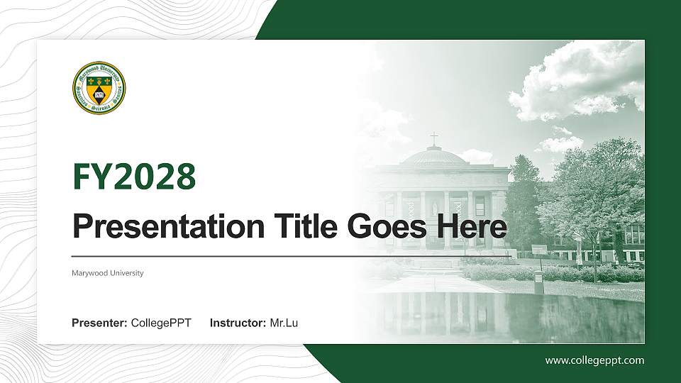 Marywood University Academic Presentation/Research Findings Report PPT Template16:9 ratio PPT effect preview image