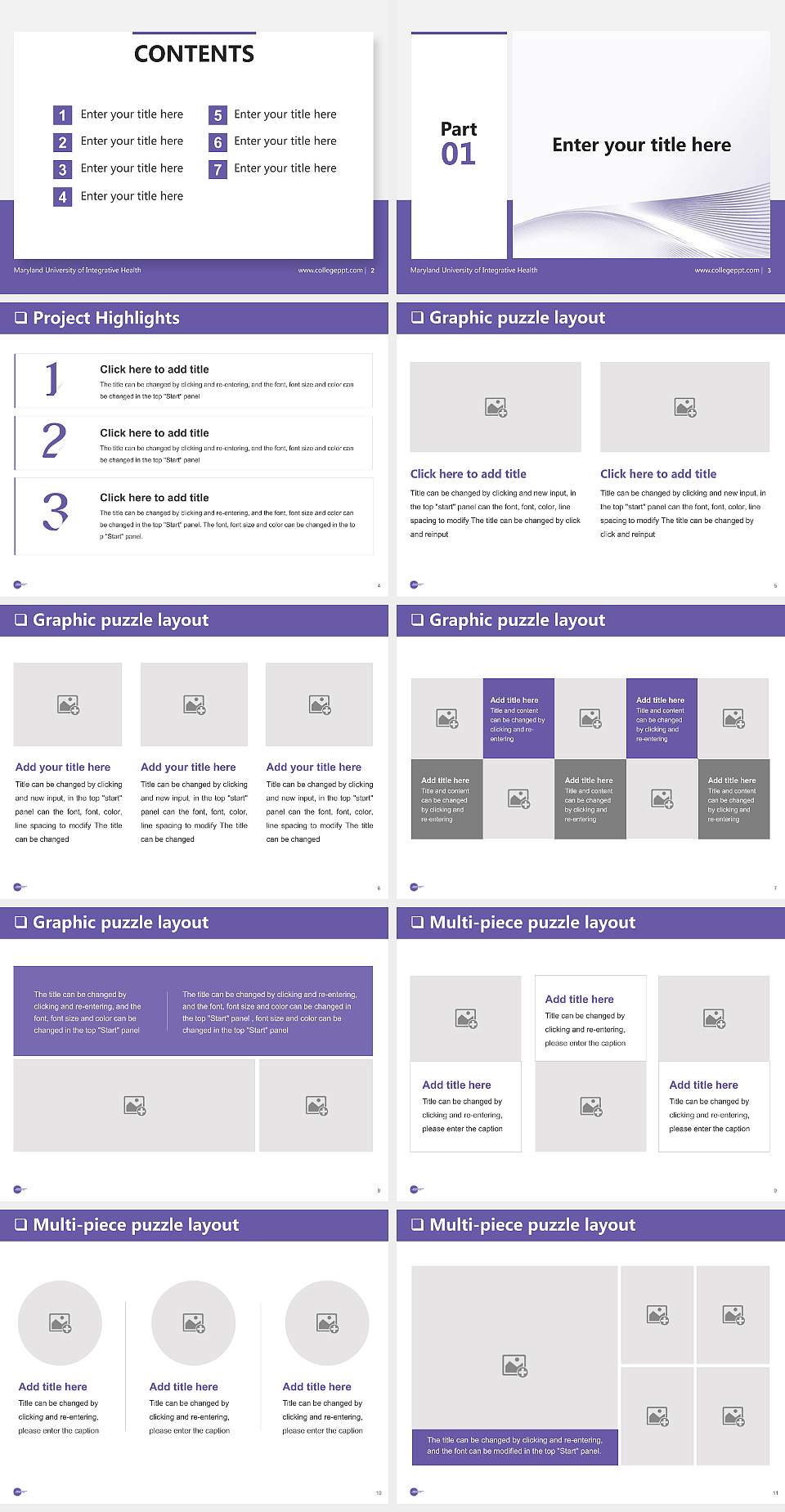 Maryland University of Integrative Health General Purpose PPT Template4:3 ratio PPT effect preview image2